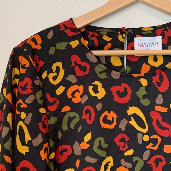 Compania Fantastica Animal Print Drop Waist Dress - Picture 2 of 2